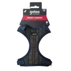 Gotoo Arnês tipo camisola Tweed azul para cães