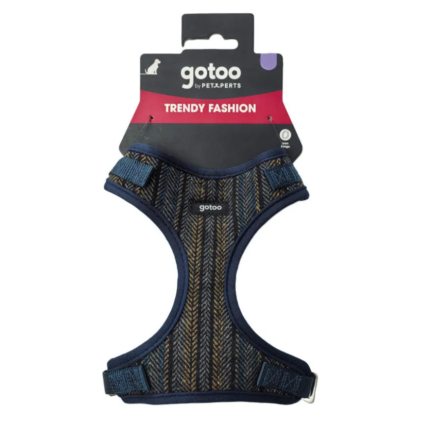 Gotoo Arnês tipo camisola Tweed azul para cães