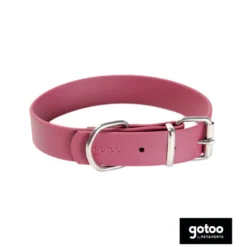 Gotoo Coleira Biothane vermelho vinho para cães
