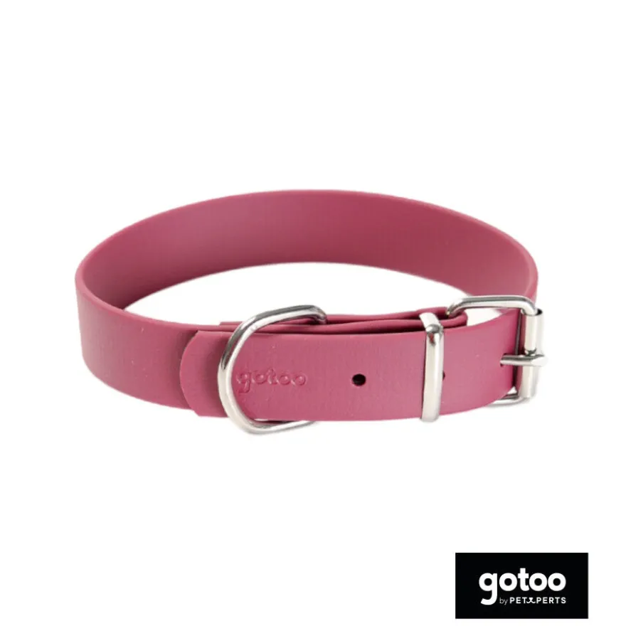 Gotoo Coleira Biothane vermelho vinho para cães