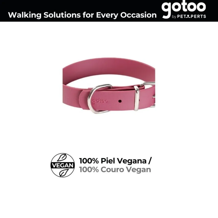 Gotoo Coleira Biothane vermelho vinho para cães