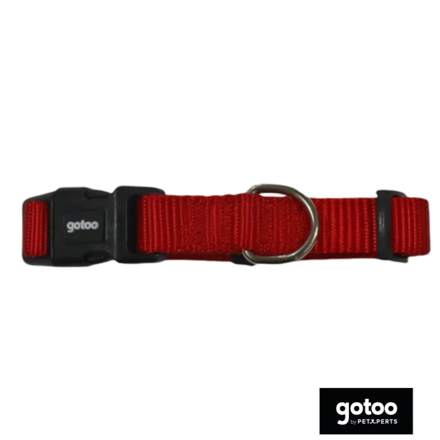 Gotoo Coleira de nylon vermelha para cães