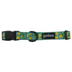 Gotoo Coleira estampada amarela para cães