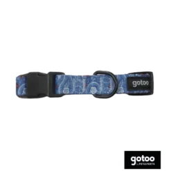 Gotoo Coleira estampada azul para cães