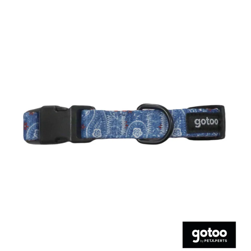 Gotoo Coleira estampada azul para cães