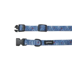 Gotoo Coleira estampada azul para cães