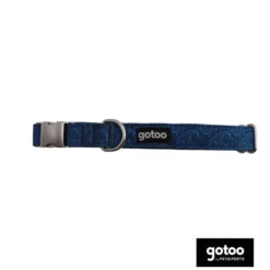 Gotoo Coleira estampada azul para cães