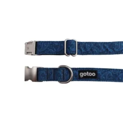 Gotoo Coleira estampada azul para cães