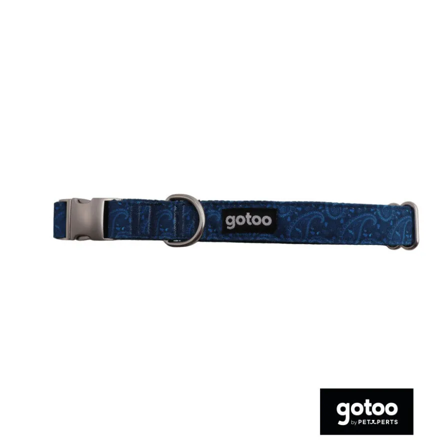 Gotoo Coleira estampada azul para cães