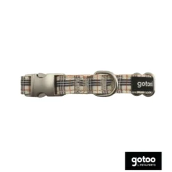 Gotoo Coleira estampada castanha para cães