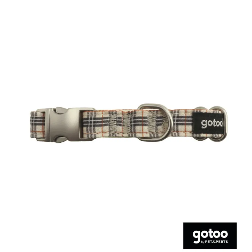 Gotoo Coleira estampada castanha para cães