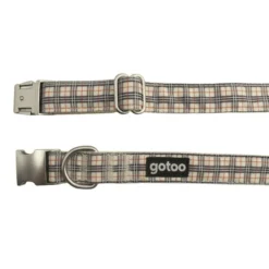 Gotoo Coleira estampada castanha para cães