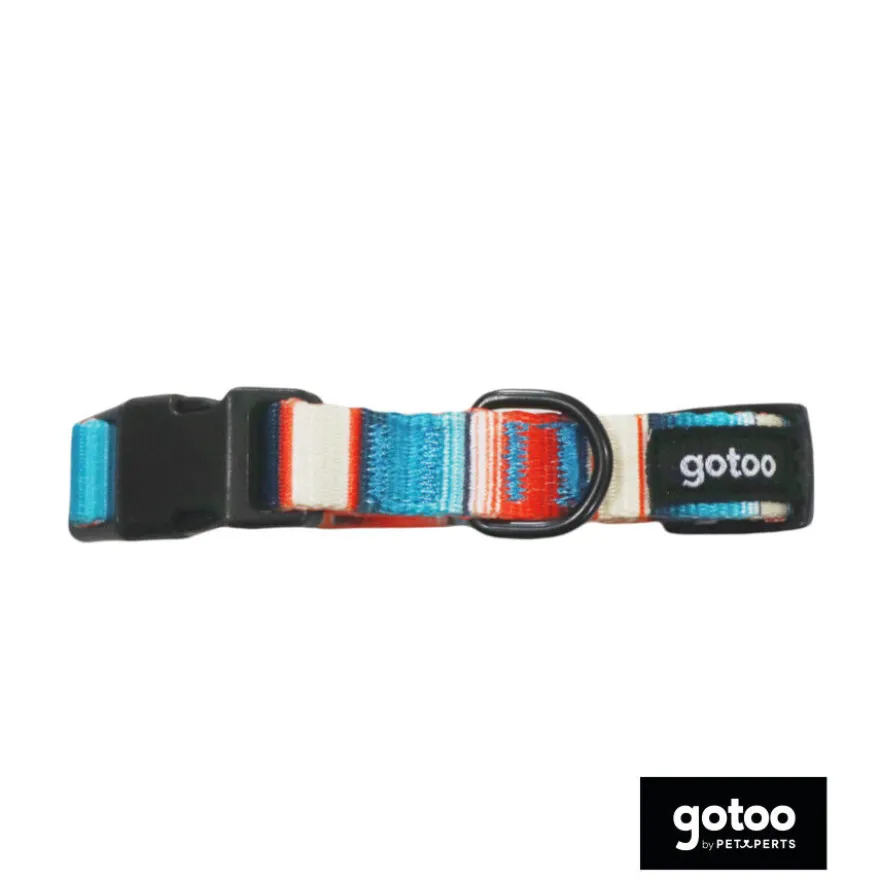 Gotoo Coleira estampada com riscas coloridas para cães