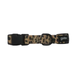 Gotoo Coleira estampada leopardo castanha para cães