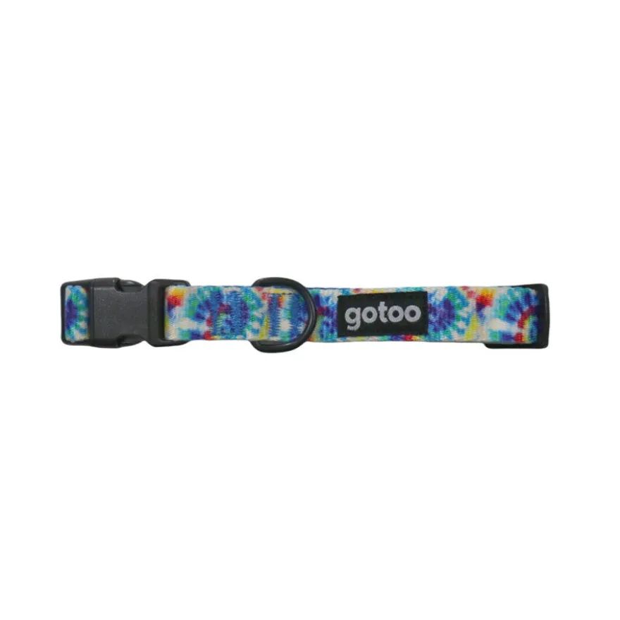 Gotoo Coleira estampada tie die azul para cães