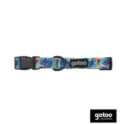 Gotoo Coleira estampada tie die azul para cães