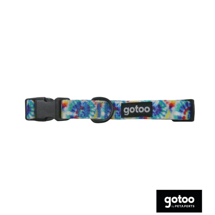 Gotoo Coleira estampada tie die azul para cães