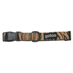 Gotoo Coleira estampada tigre castanha para cães