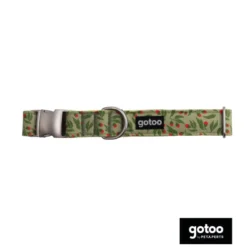 Gotoo Coleira estampada verde para cães