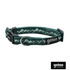 Gotoo Coleira estampada verde para cães