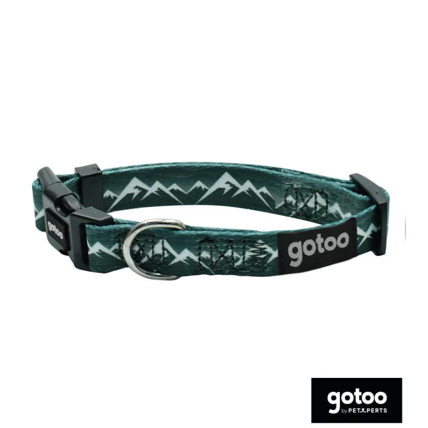 Gotoo Coleira estampada verde para cães