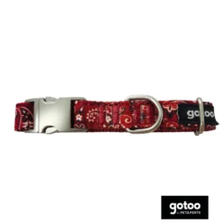 Gotoo Coleira estampada vermelha para cães