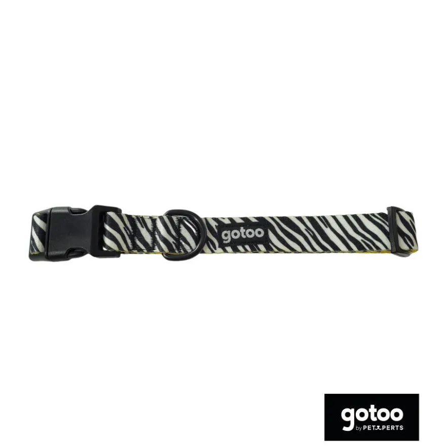 Gotoo Coleira estampada zebra para cães