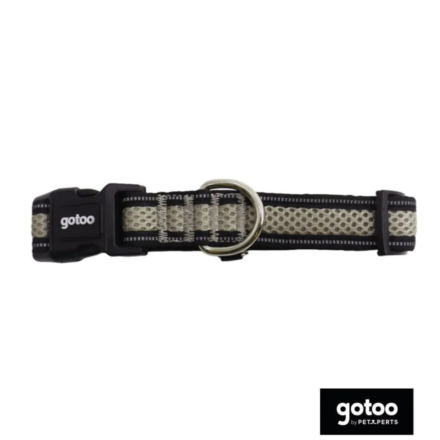 Gotoo Coleira mesh cinza para cães