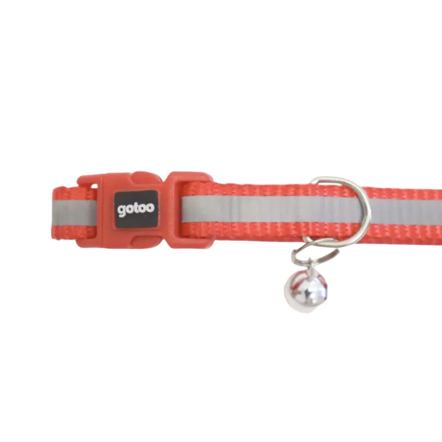 Gotoo Coleira nylon vermelha para gatos