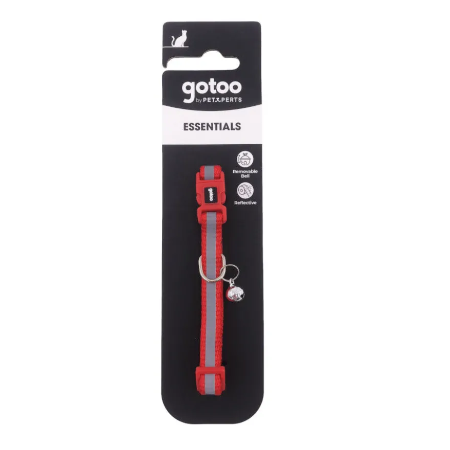 Gotoo Coleira nylon vermelha para gatos