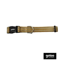 Gotoo Coleira refletora de nylon bege para cães