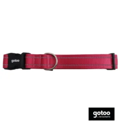 Gotoo Coleira refletora de nylon rosa para cães