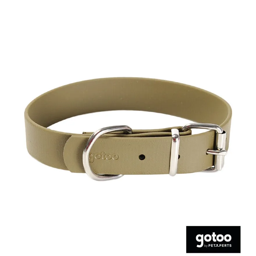 Gotoo Coleira vegan verde oliva para cães
