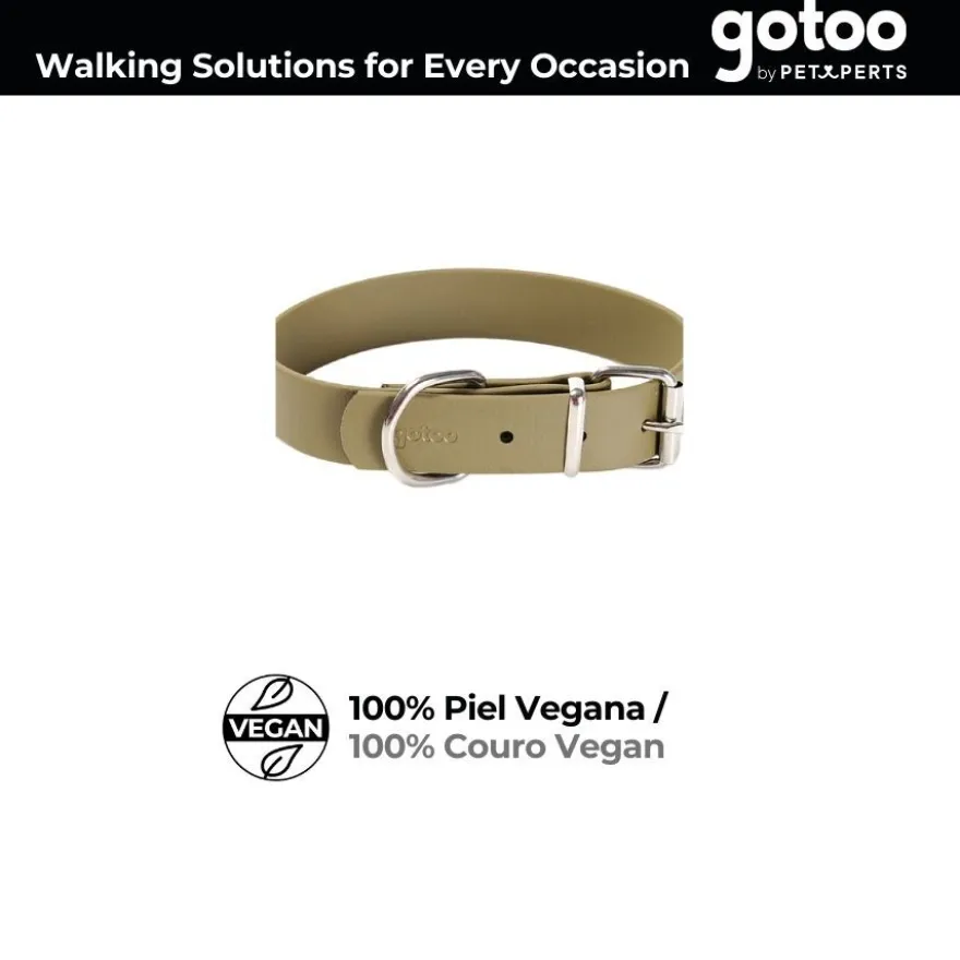 Gotoo Coleira vegan verde oliva para cães