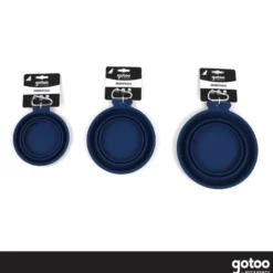 Gotoo Comedouro Dobrável e Portátil em Silicone Azul para cães e gatos