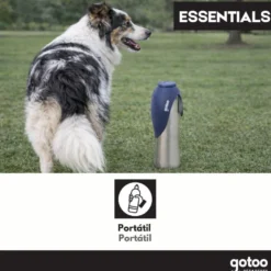 Gotoo Garrafa Bebedouro Portátil em Aço Inoxidável Azul para cães