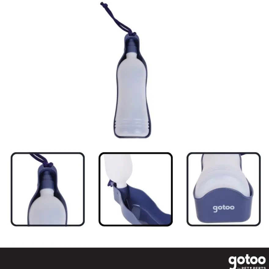 Gotoo Garrafa Bebedouro Portátil em Plástico Azul para cães e gatos
