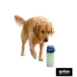 Gotoo Garrafa Bebedouro Portátil em Silicone Azul e Verde para cães e gatos