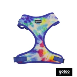 Gotoo Peitoral ajustável estampado azul tie-dye para cão