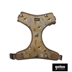 Gotoo Peitoral Ajustável Estampado Castanho para Cães