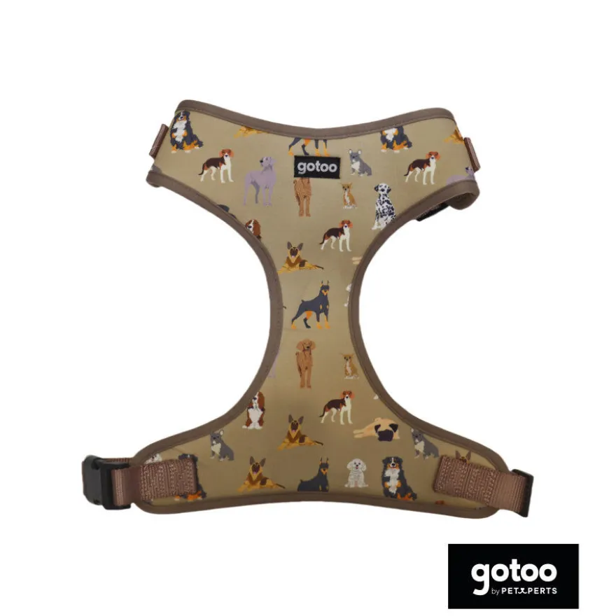 Gotoo Peitoral Ajustável Estampado Castanho para Cães