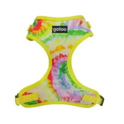 Gotoo Peitoral ajustável estampado tie-dye amarelo para cão