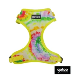 Gotoo Peitoral ajustável estampado tie-dye amarelo para cão