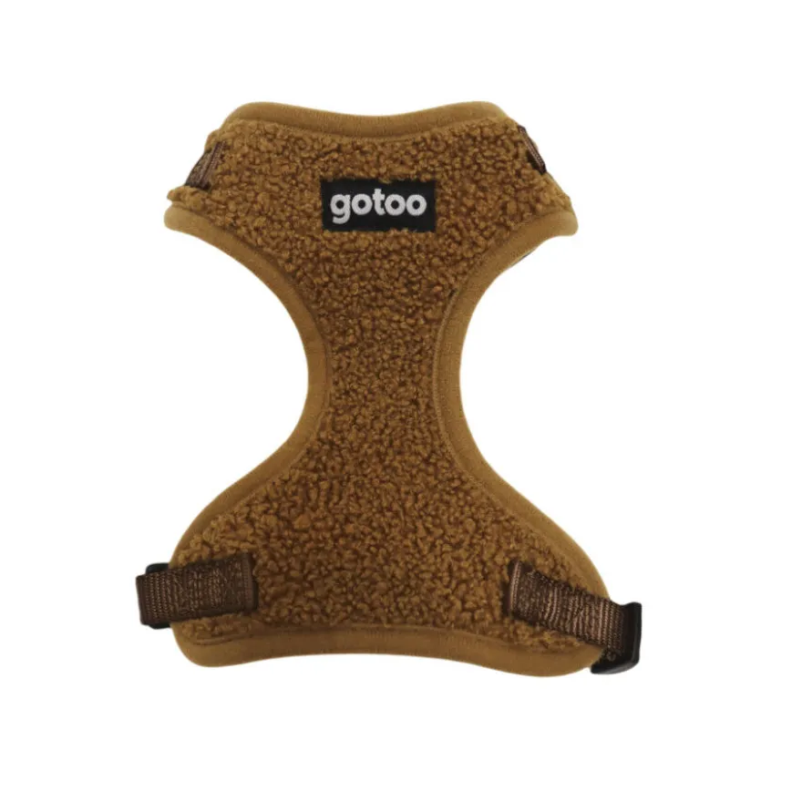 Gotoo Peitoral ajustável teddy castanho para cães