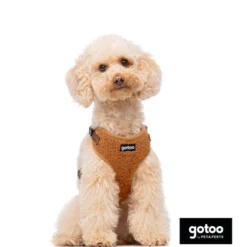 Gotoo Peitoral ajustável teddy castanho para cães