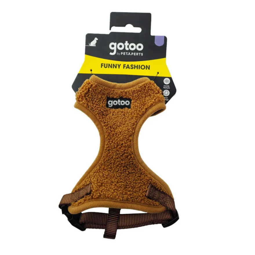 Gotoo Peitoral ajustável teddy castanho para cães
