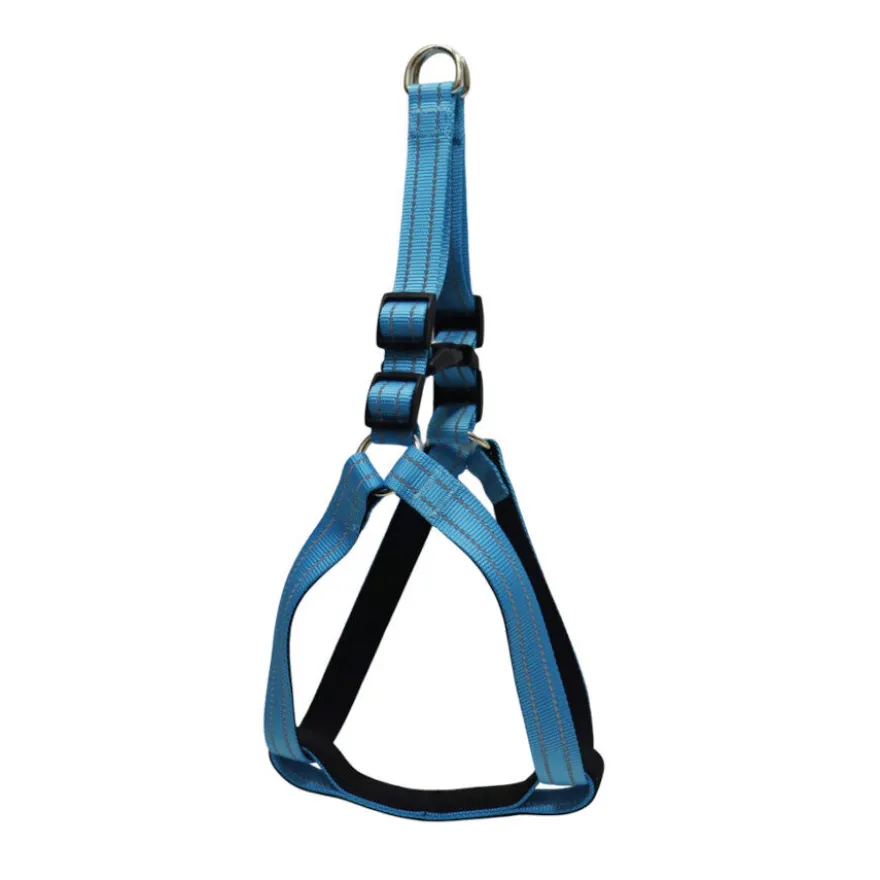 Gotoo Peitoral azul de nylon refletor para cães