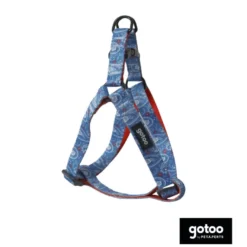 Gotoo Peitoral azul estampado caxemira para cães