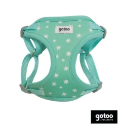 Gotoo Peitoral estampado estrelas verde menta para cães