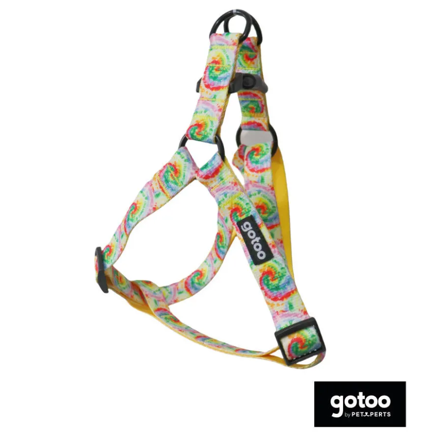 Gotoo Peitoral estampado tie-dye amarelo para cão
